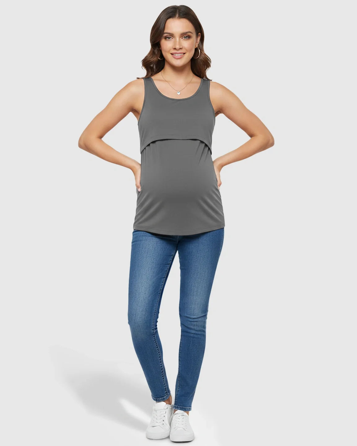 Bump Society – The Nursing Collection: Pull-Up Nursing Access Loose Fit Tank Top