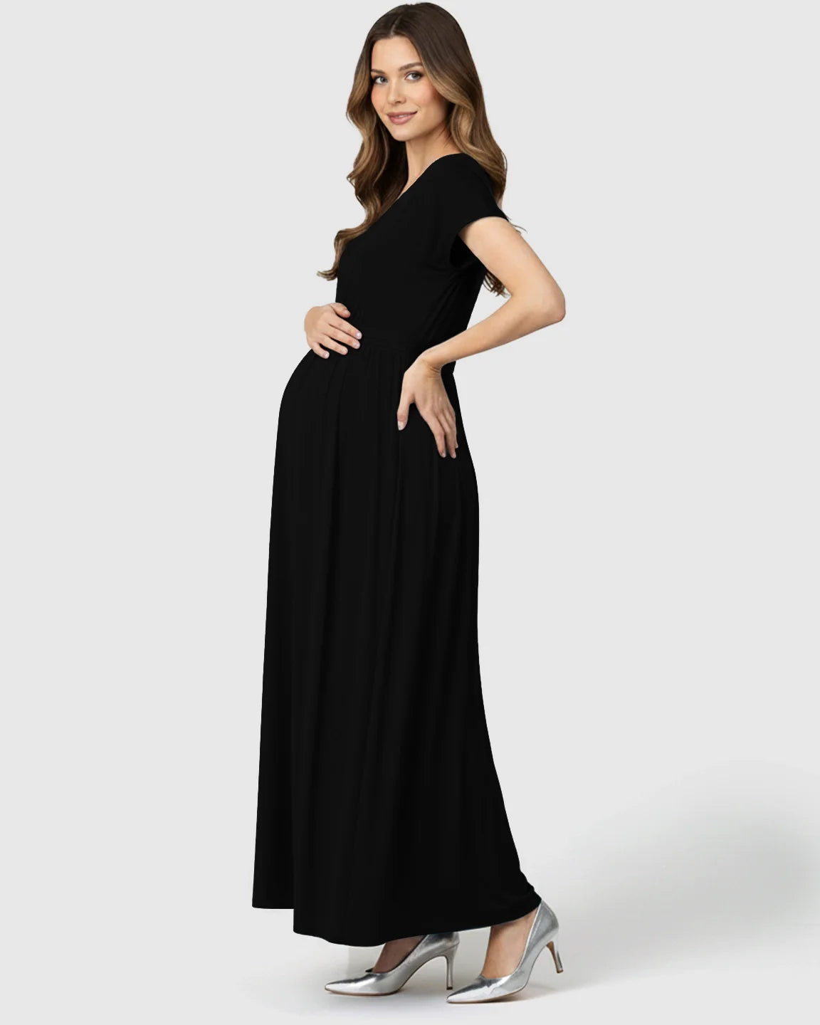 Bump Society – The Comfort Collection: Empire Waist Flowy Maternity Maxi Dress