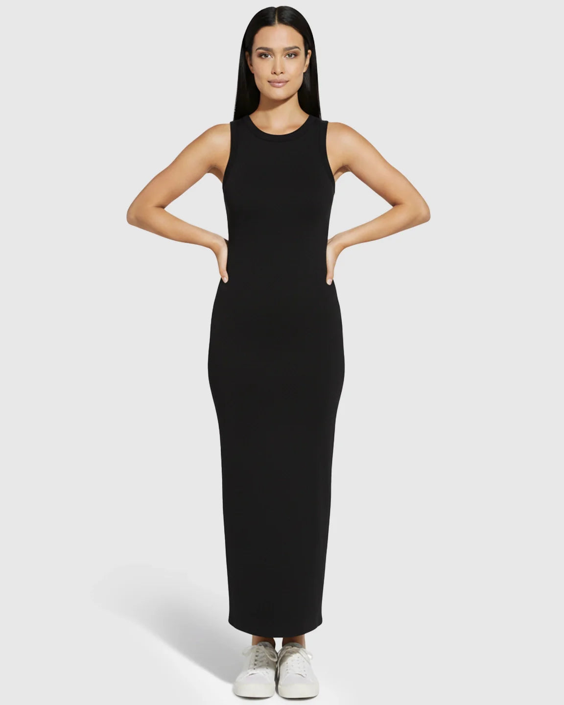 The Comfort Collection: Boat-Neck Bodycon Maternity Maxi Dress