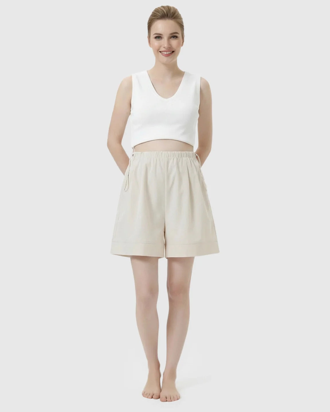 Bump Society – The Comfort Collection: Pocketed Side Drawstring Maternity Shorts