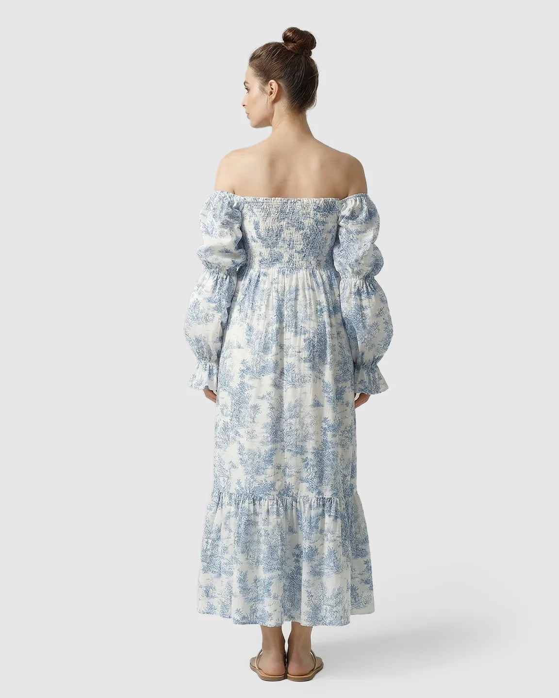Bump Society – The Comfort Collection: Puff Sleeves Floral Tiered Maternity Maxi Dress