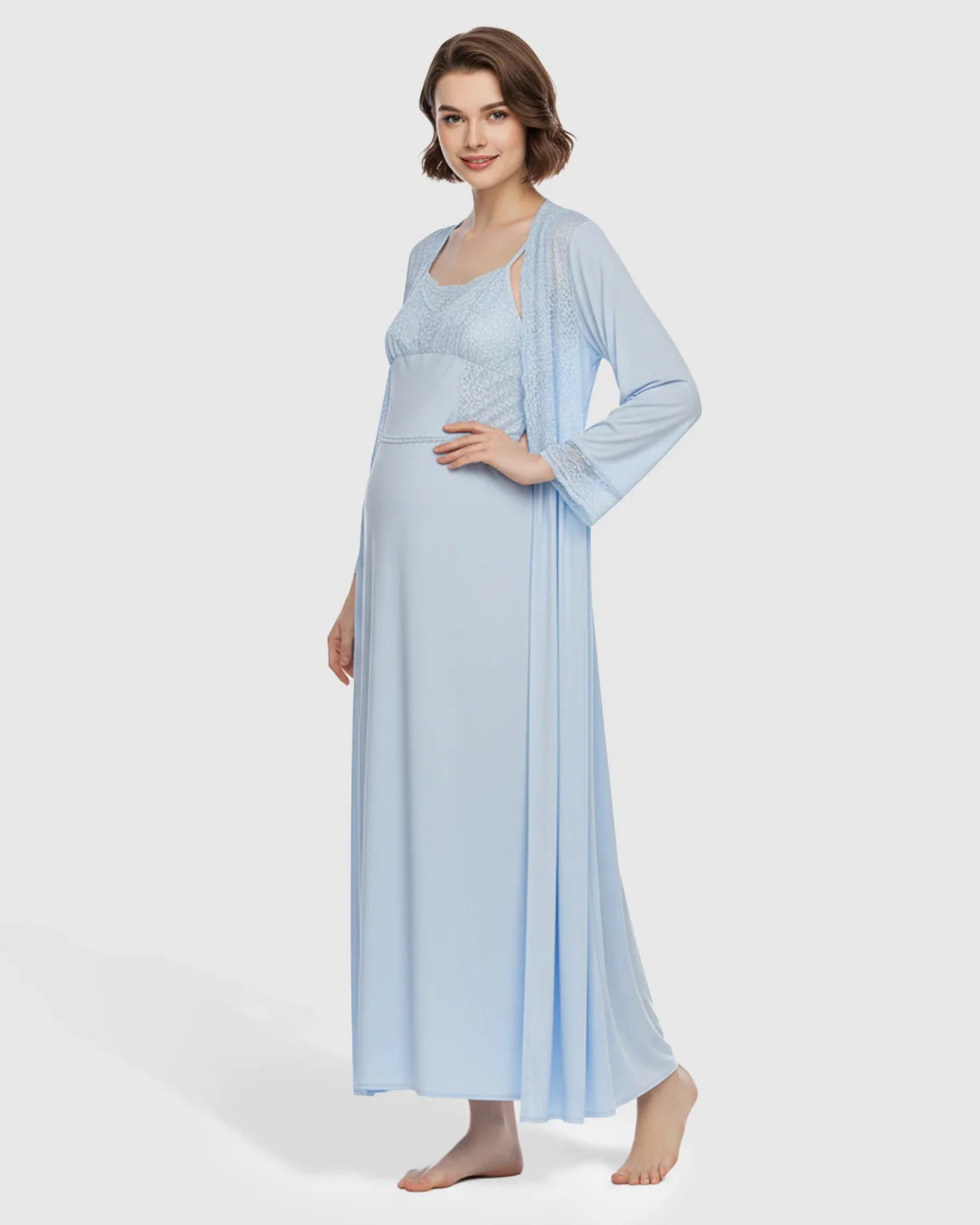 Bump Society – The Comfort Collection: Elegant Lace Loose Fit Maternity Loungewear Set