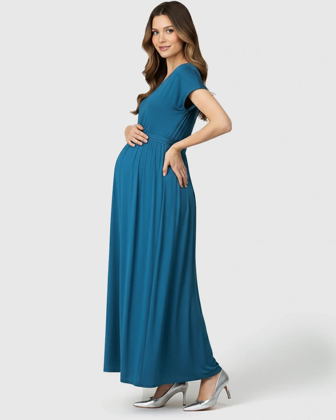 Bump Society – The Comfort Collection: Empire Waist Flowy Maternity Maxi Dress
