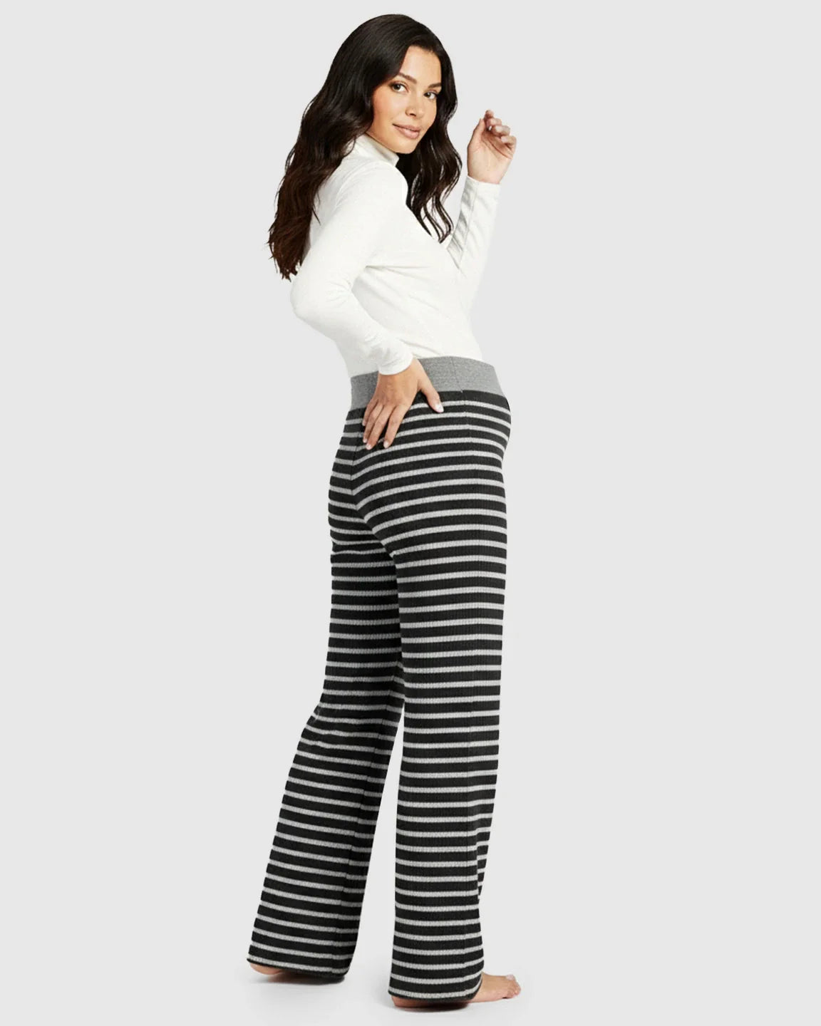 Bump Society – The Comfort Collection: Striped Knitted Wide Leg Maternity Pants