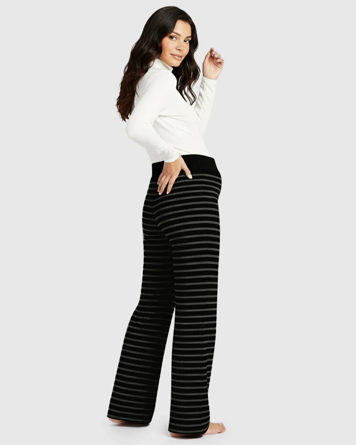 Bump Society – The Comfort Collection: Striped Knitted Wide Leg Maternity Pants