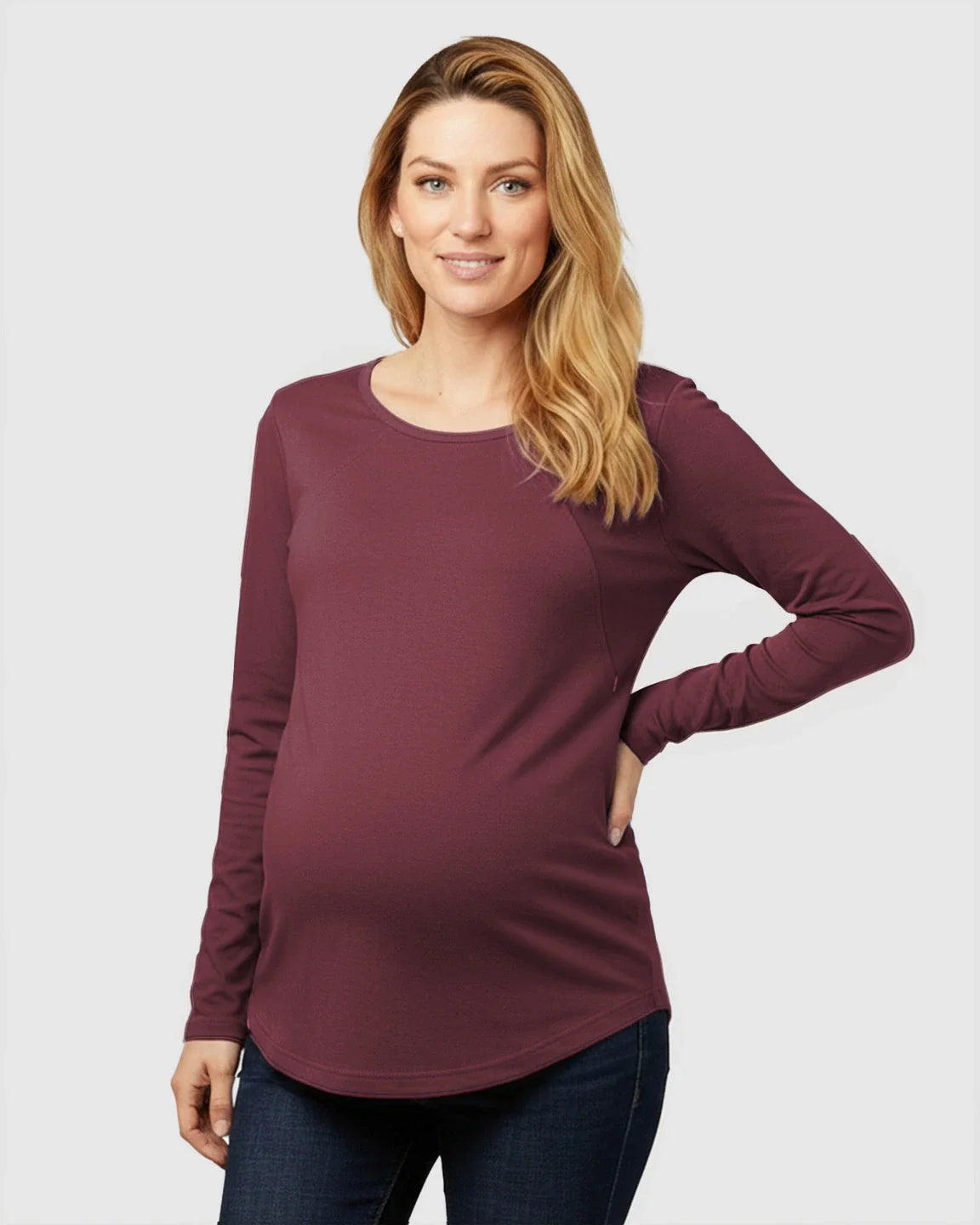 The Nursing Collection: Side-Zip Nursing Access Everyday Maternity Top