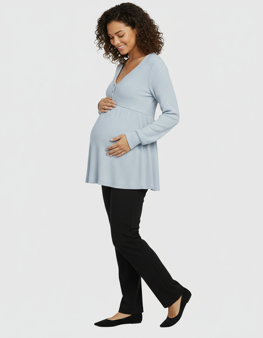 Bump Society – The Comfort Collection: One-Shoulder Ruched Bodycon Maternity Mini Dress