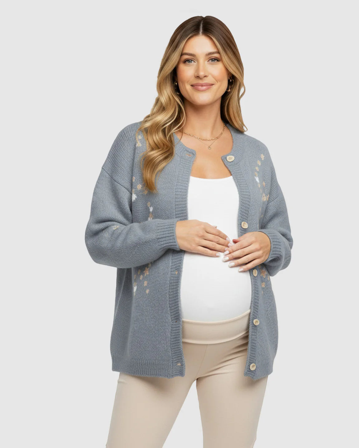 Bump Society – The Comfort Collection: Soft Knit Single Breasted Maternity Top