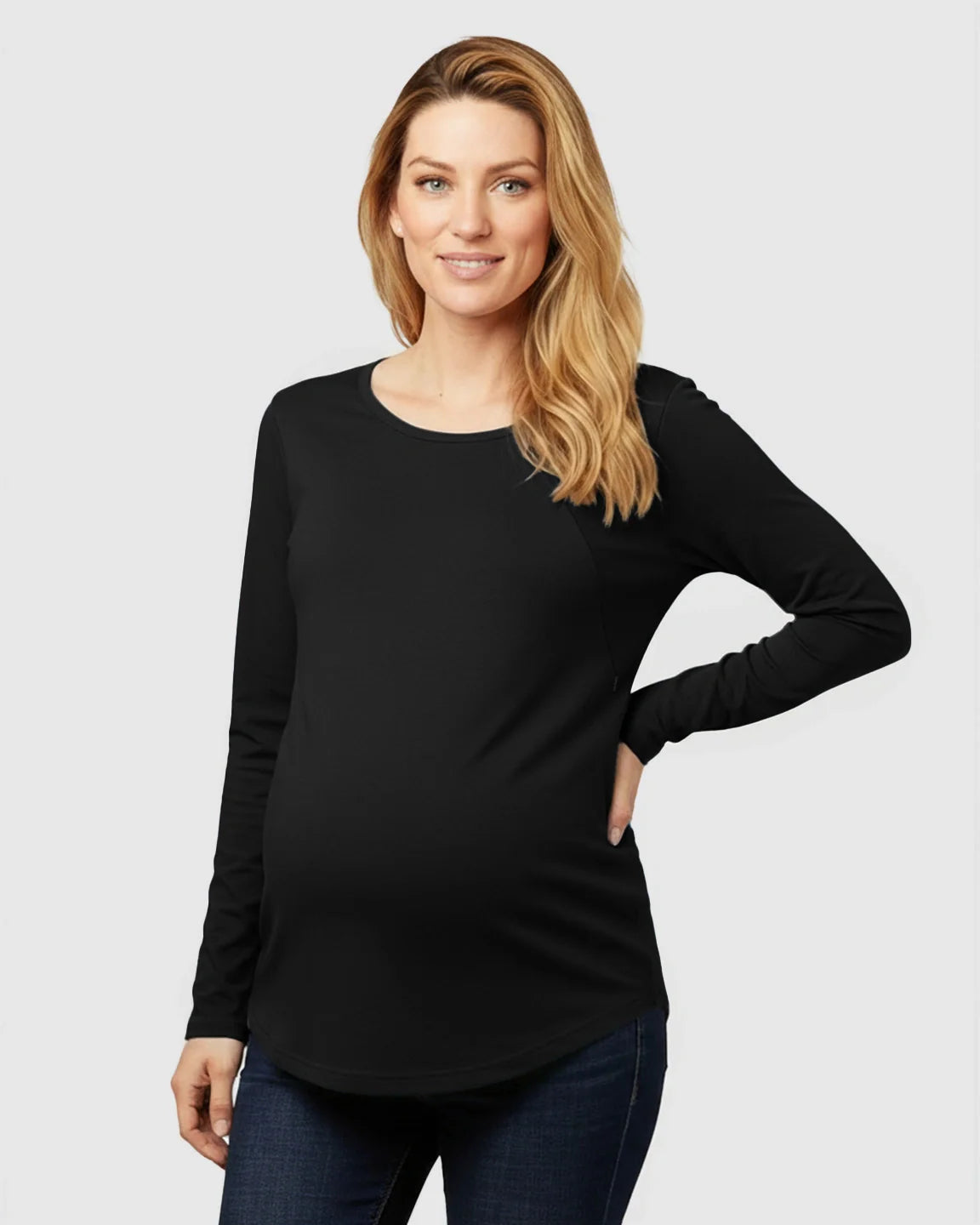 The Nursing Collection: Side-Zip Nursing Access Everyday Maternity Top