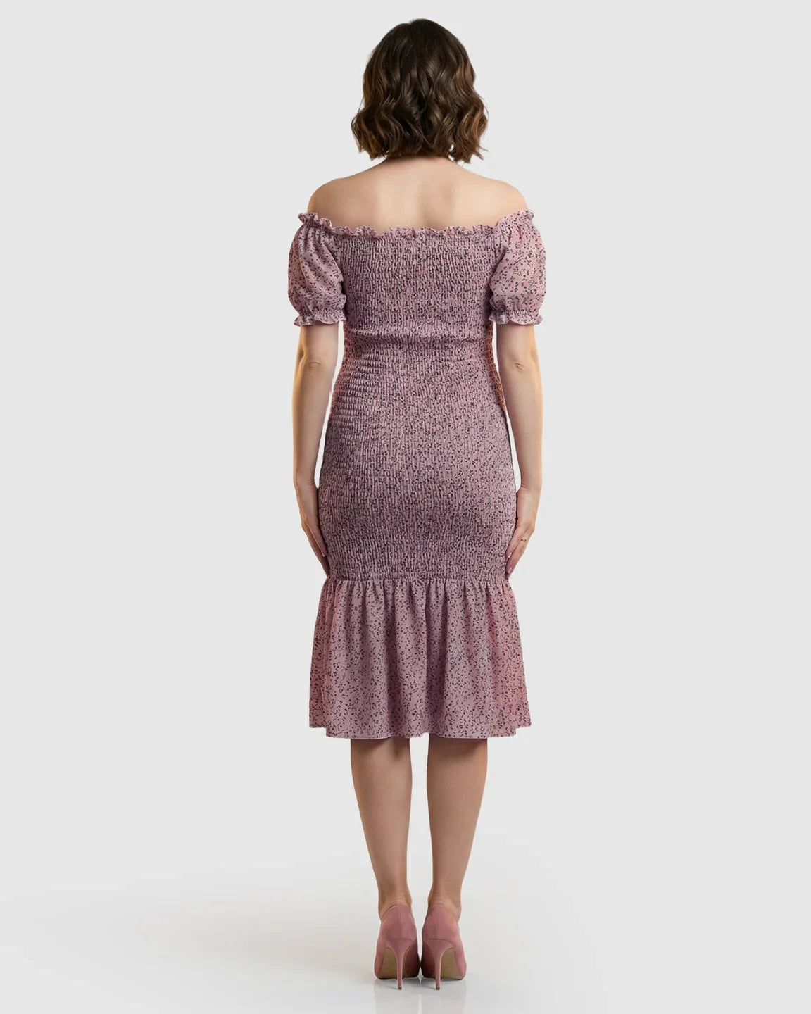 Bump Society – The Comfort Collection: Off-Shoulder Fishtail Maternity Photoshoot Dress