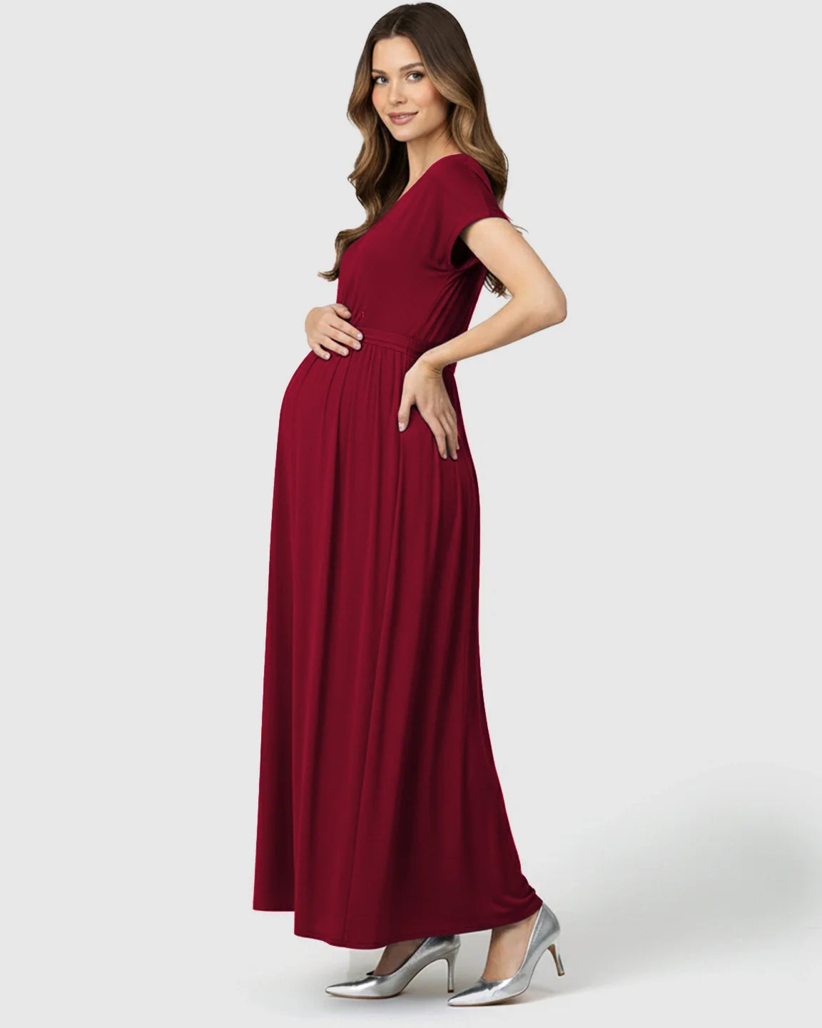 Bump Society – The Comfort Collection: Empire Waist Flowy Maternity Maxi Dress