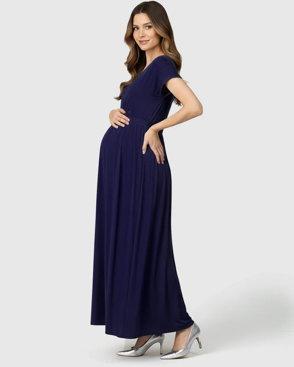 Bump Society – The Comfort Collection: Empire Waist Flowy Maternity Maxi Dress