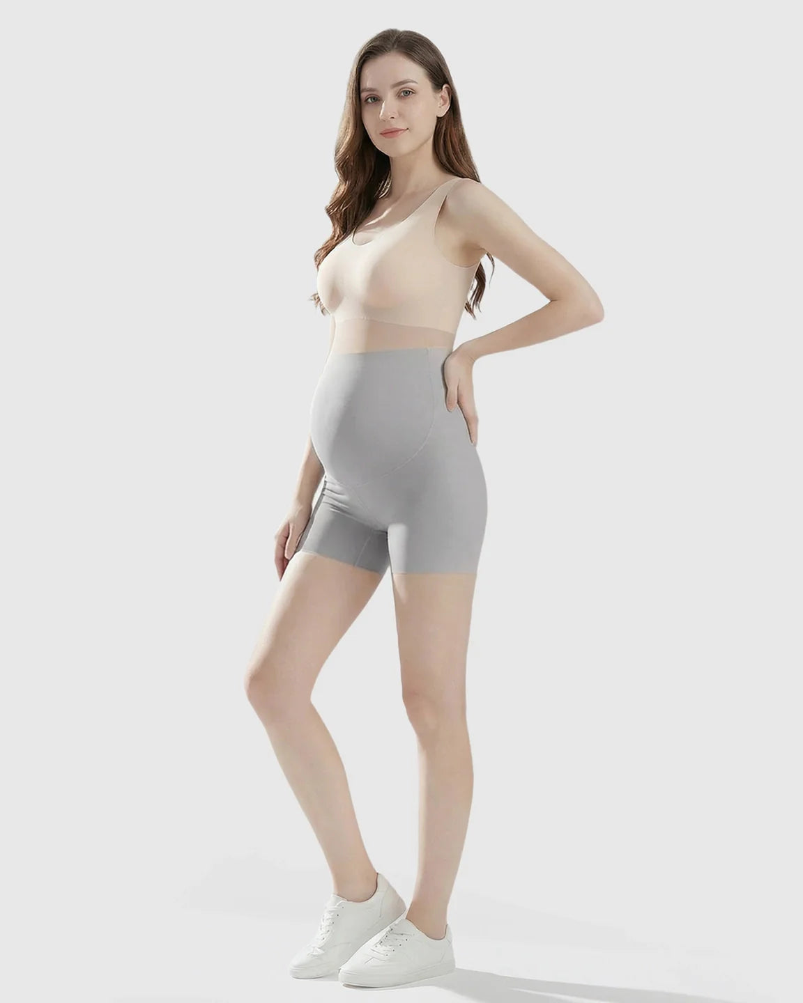 The Support Collection  High-Waist Belly Support Seamless Slim Fit Maternity Shorts