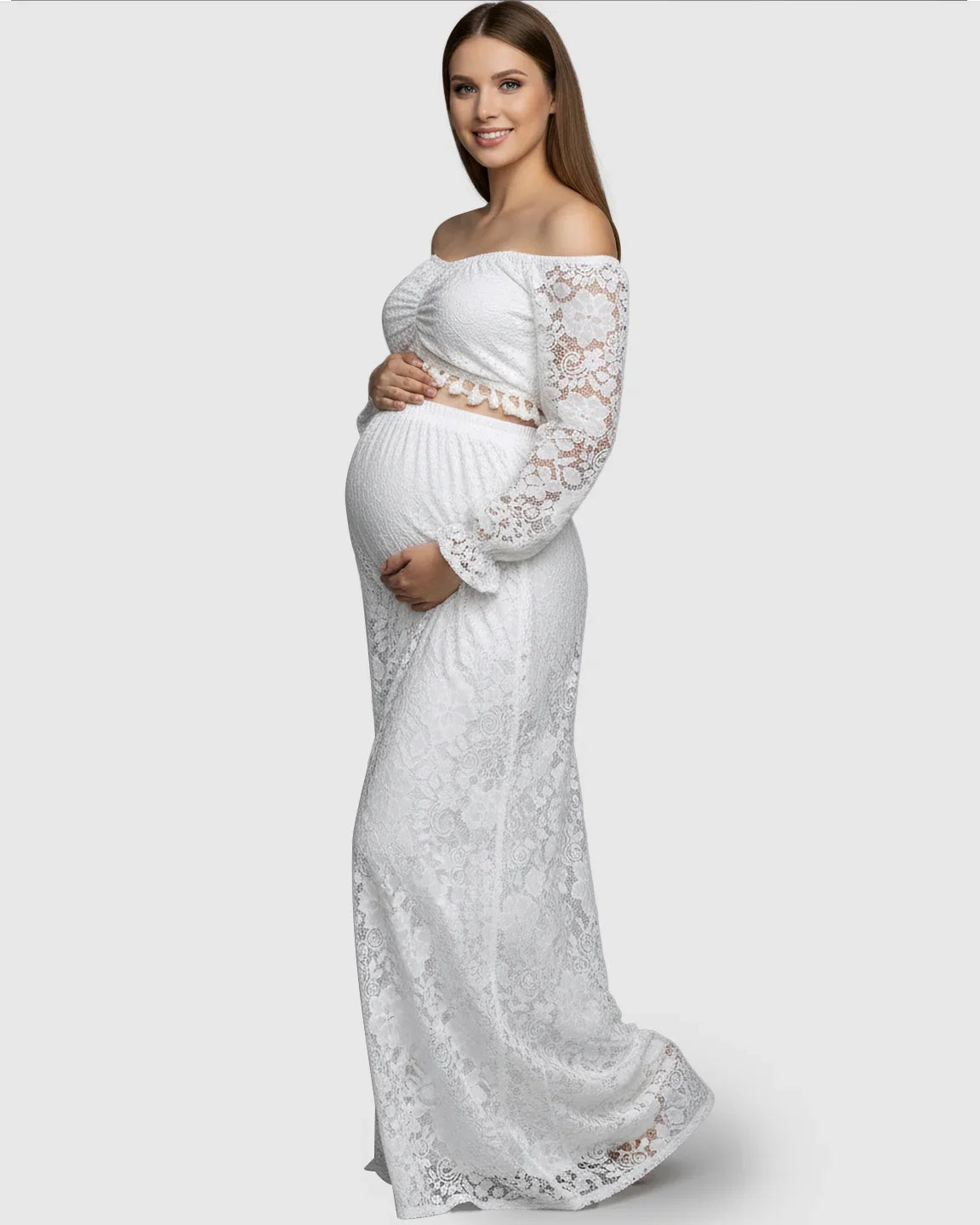 Bump Society – The Comfort Collection: Two Piece Flowing Laced Maternity Photoshoot Dress