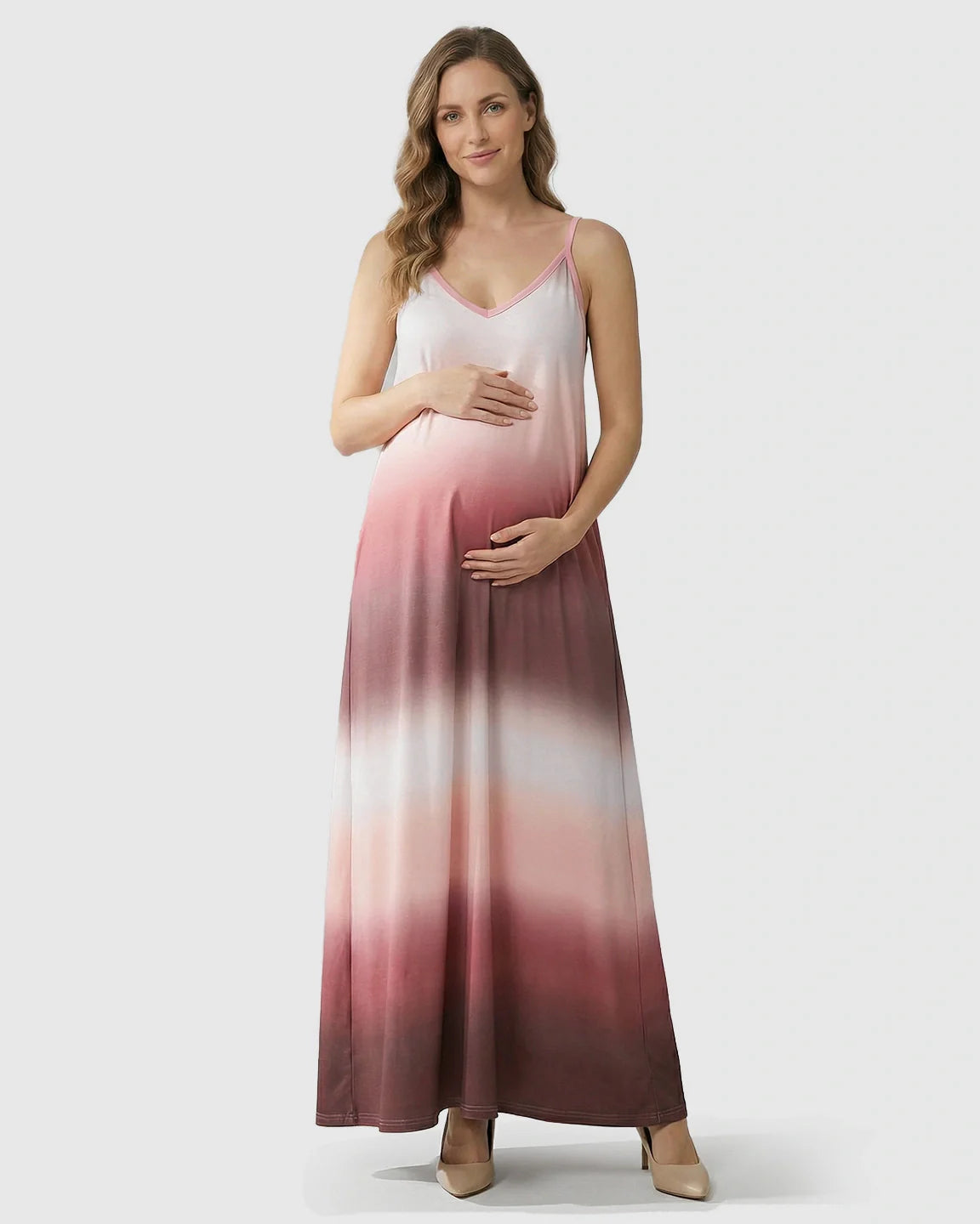 Bump Society – The Comfort Collection: Spaghetti Strap Gradient Maternity Maxi Dress