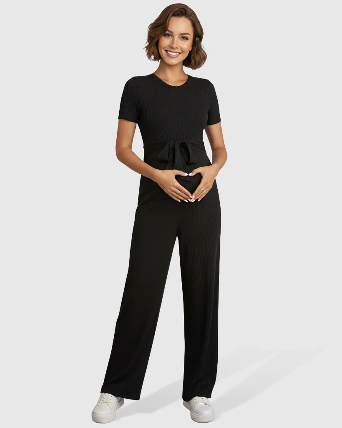 Bump Society – The Comfort Collection: Tie-Waist Sleek-Fit Maternity Jumpsuit