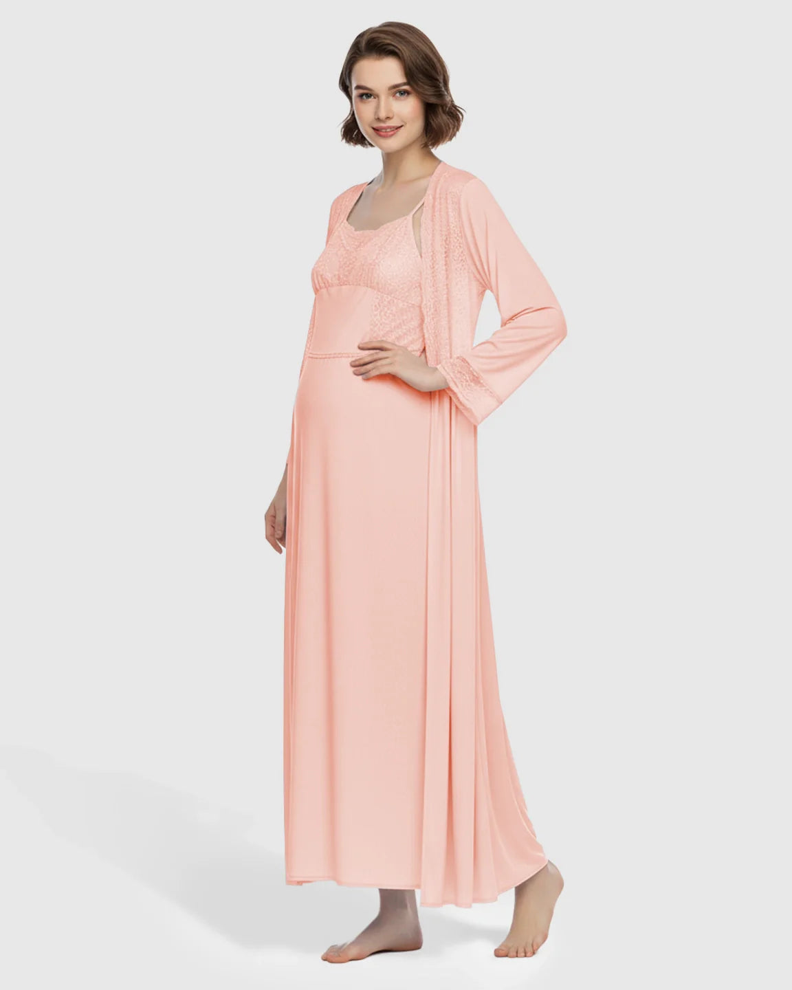 Bump Society – The Comfort Collection: Elegant Lace Loose Fit Maternity Loungewear Set