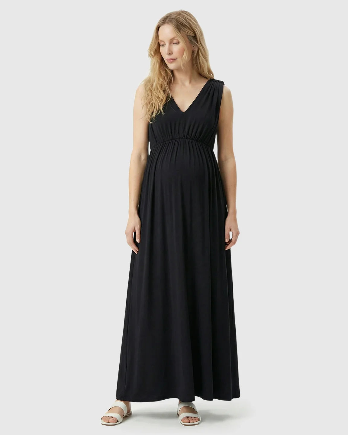 Bump Society – The Comfort Collection: Empire Waist Casual Maternity Maxi Dress