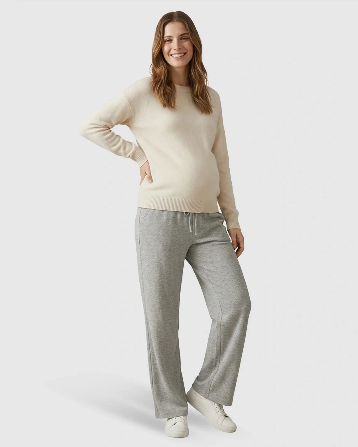 Bump Society – The Comfort Collection: Waffle Knit Wide-Leg Maternity Pants