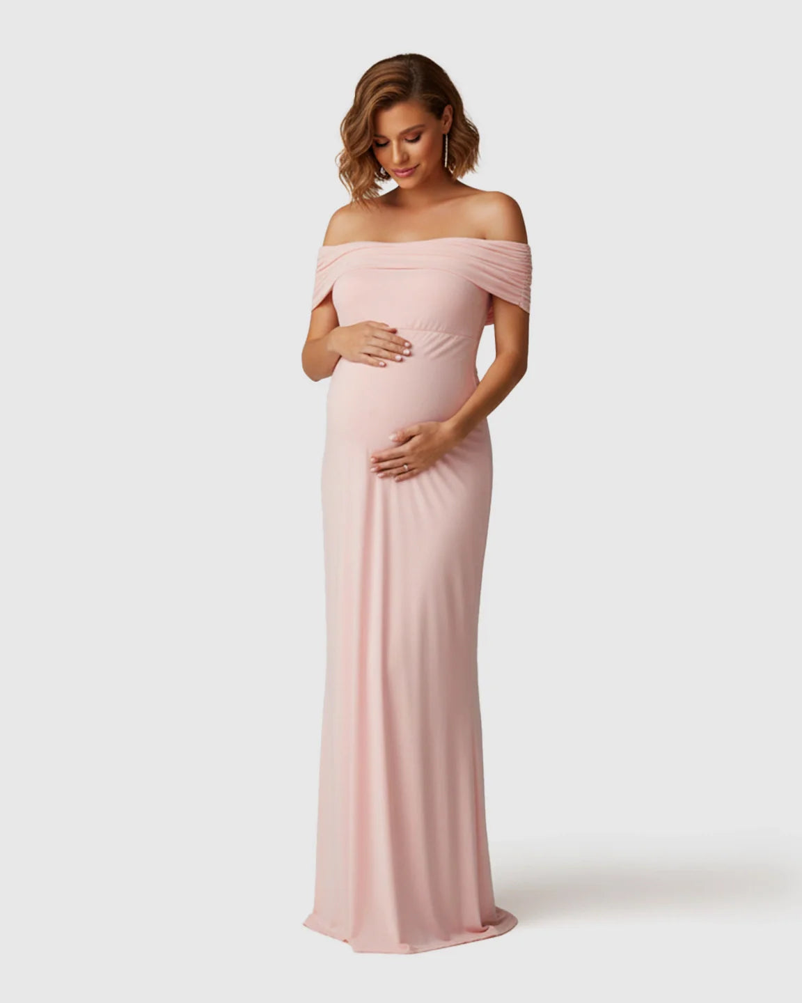 Bump Society – The Comfort Collection: Off-Shoulder Mermaid Maternity Photoshoot Dress