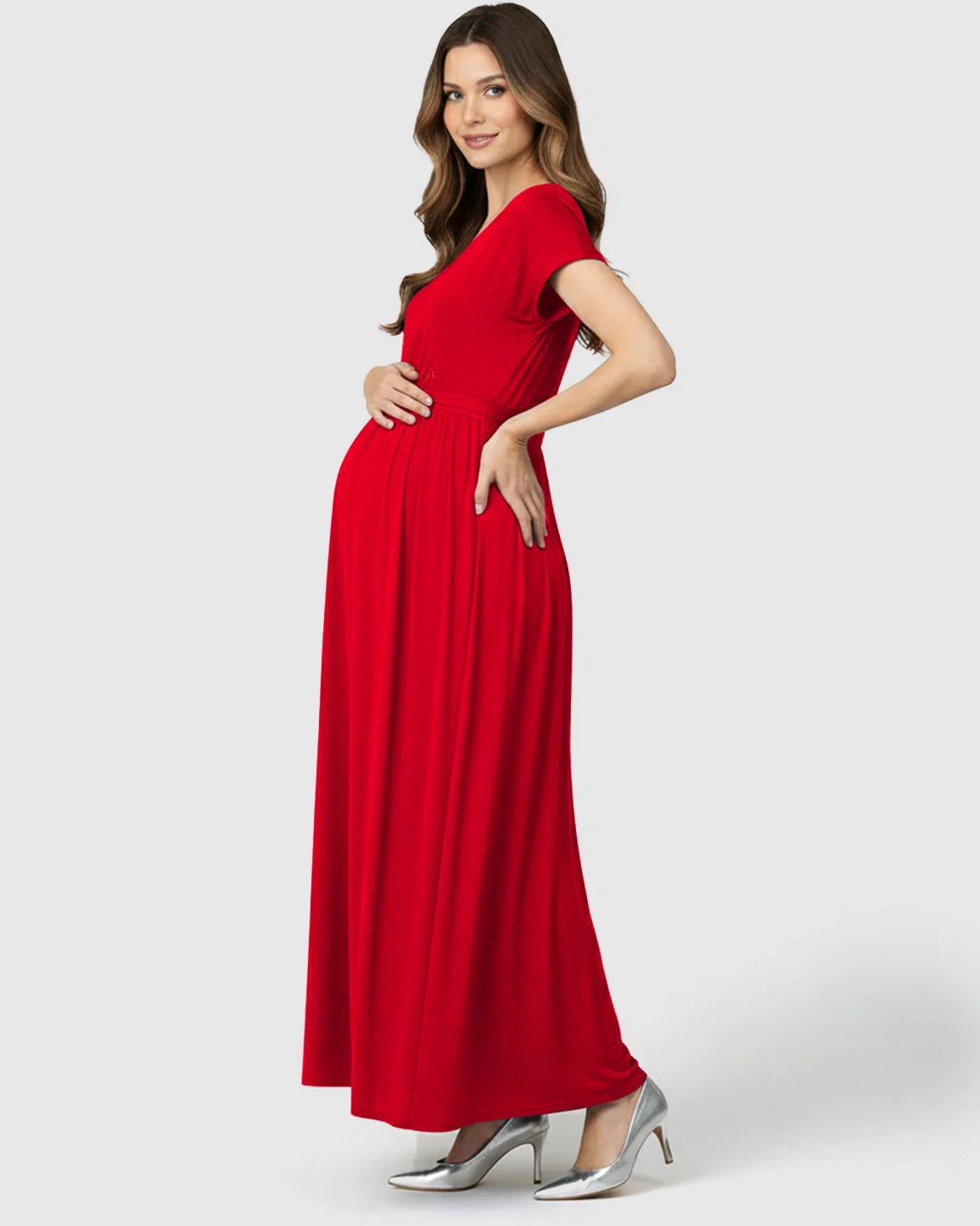 Bump Society – The Comfort Collection: Empire Waist Flowy Maternity Maxi Dress