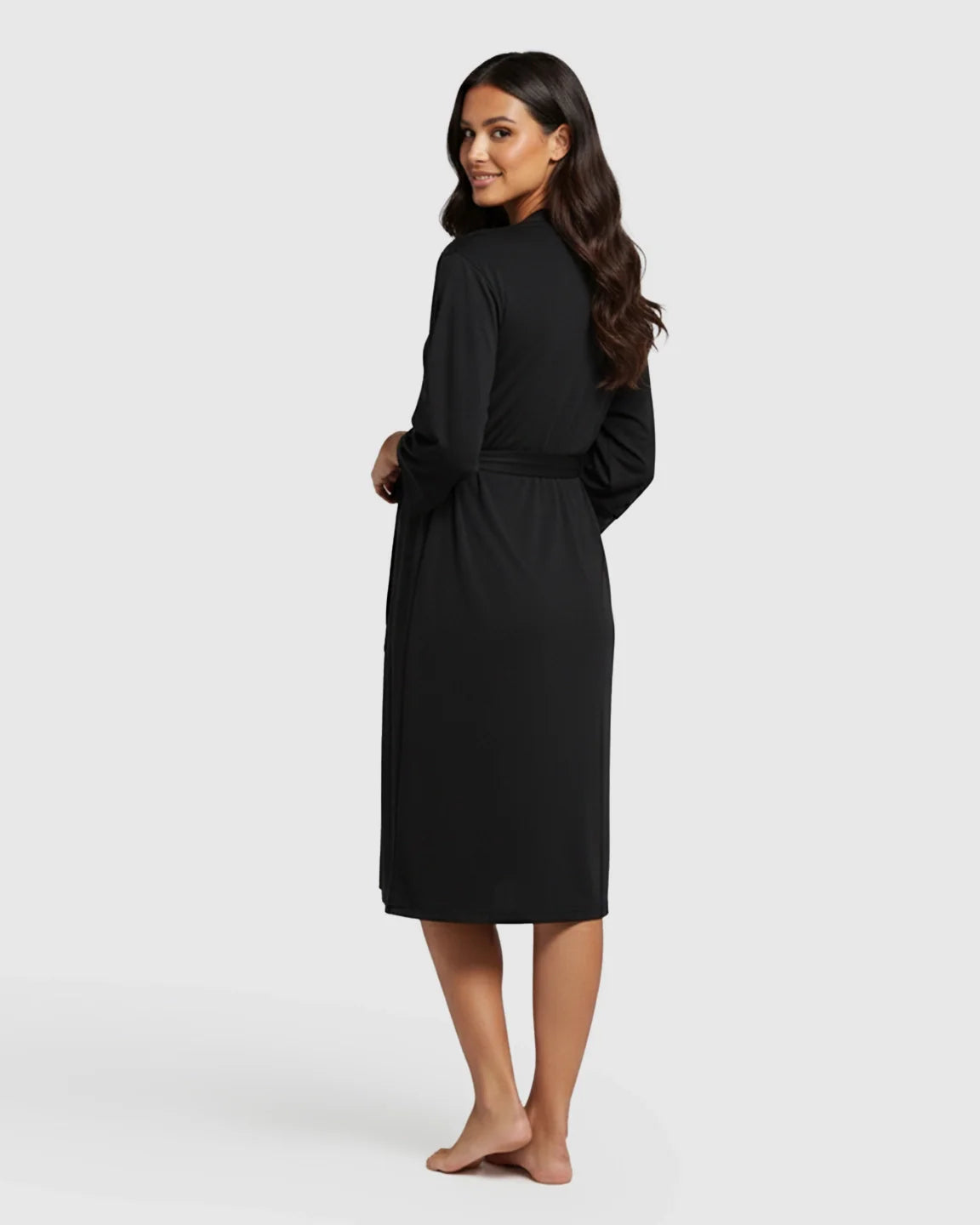 Bump Society – The Comfort Collection: Soft Knit Mid Length Sleeves Maternity Postpartum Robe