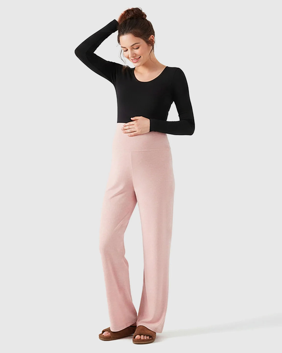 Bump Society – The Comfort Collection: Soft Fleece Wide Leg Maternity Pants
