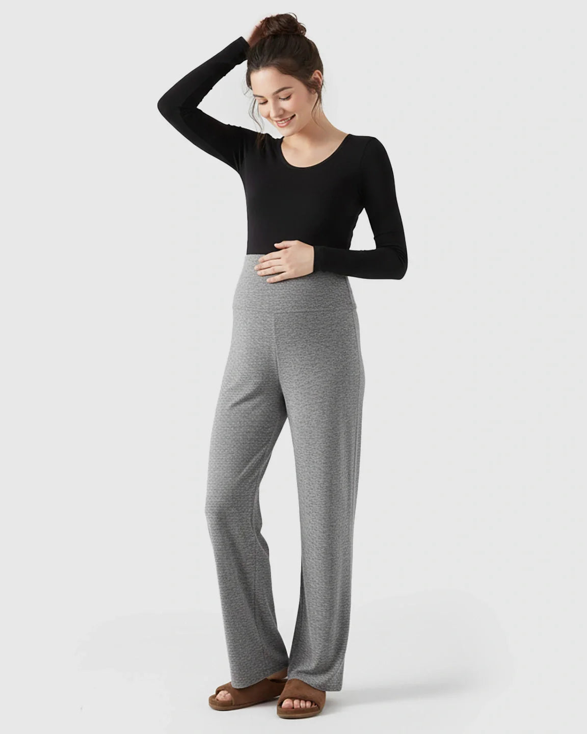 Bump Society – The Comfort Collection: Soft Fleece Wide Leg Maternity Pants