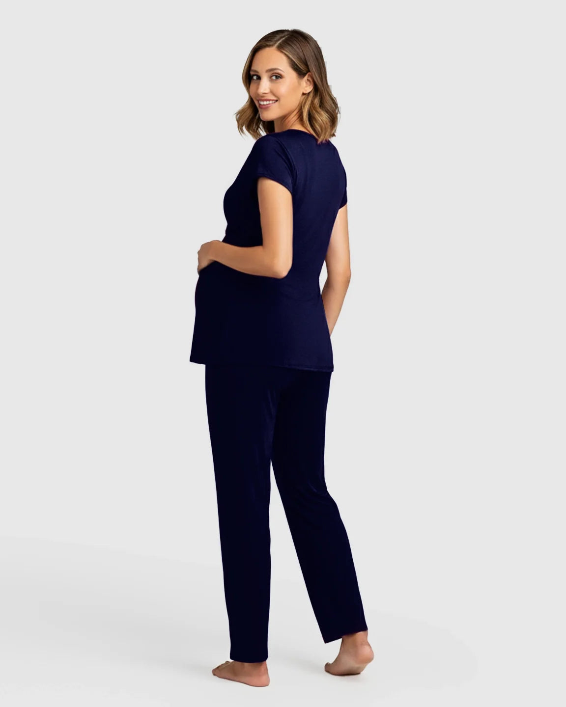 Bump Society – The Nursing Collection: Wrap V Neck Maternity Nursing Loungewear Set