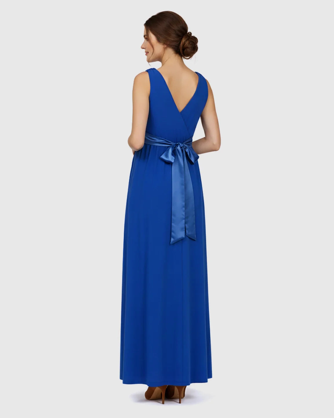 The Comfort Collection: Fitted-Waist V-Neck Maternity Dress