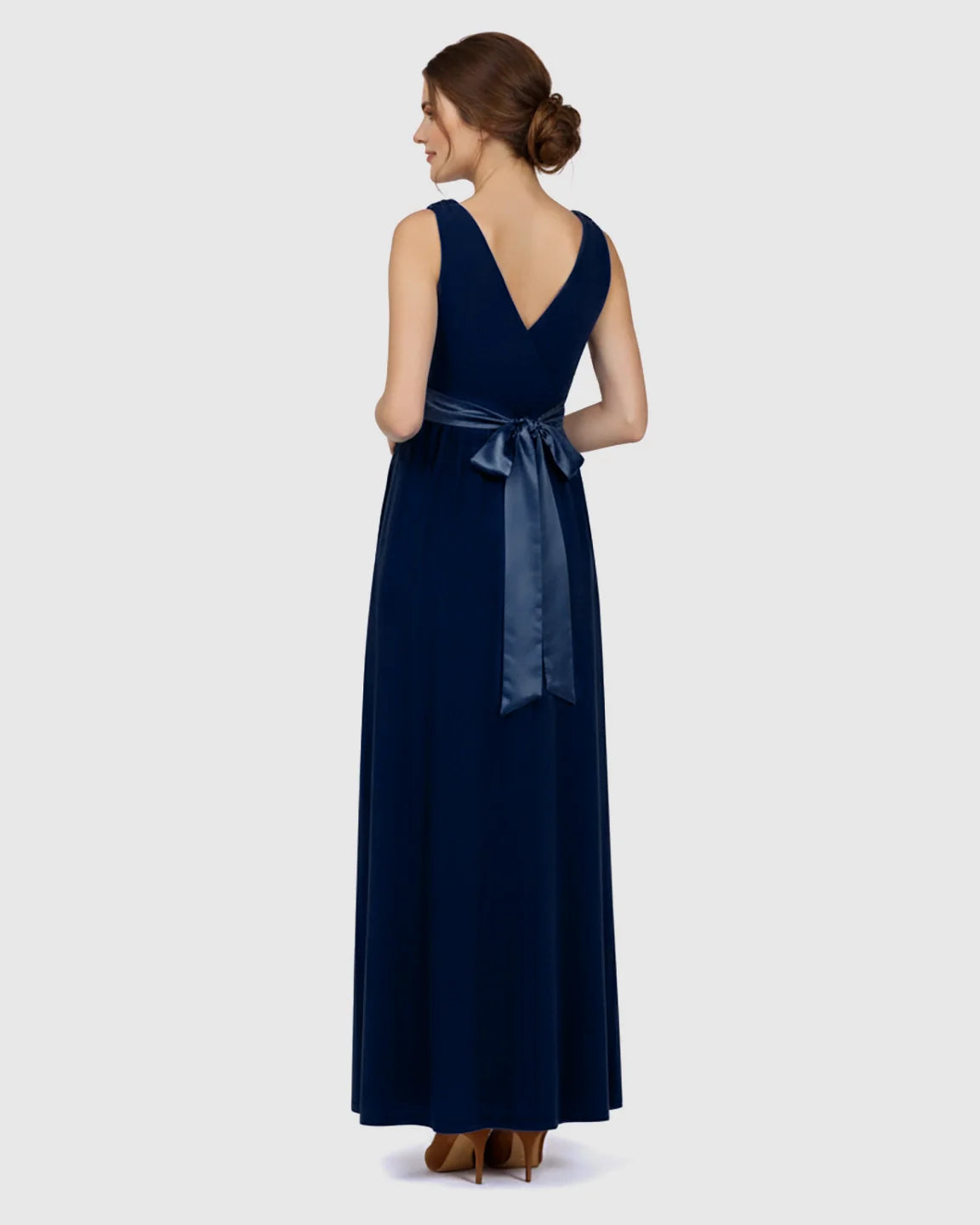 The Comfort Collection: Fitted-Waist V-Neck Maternity Dress