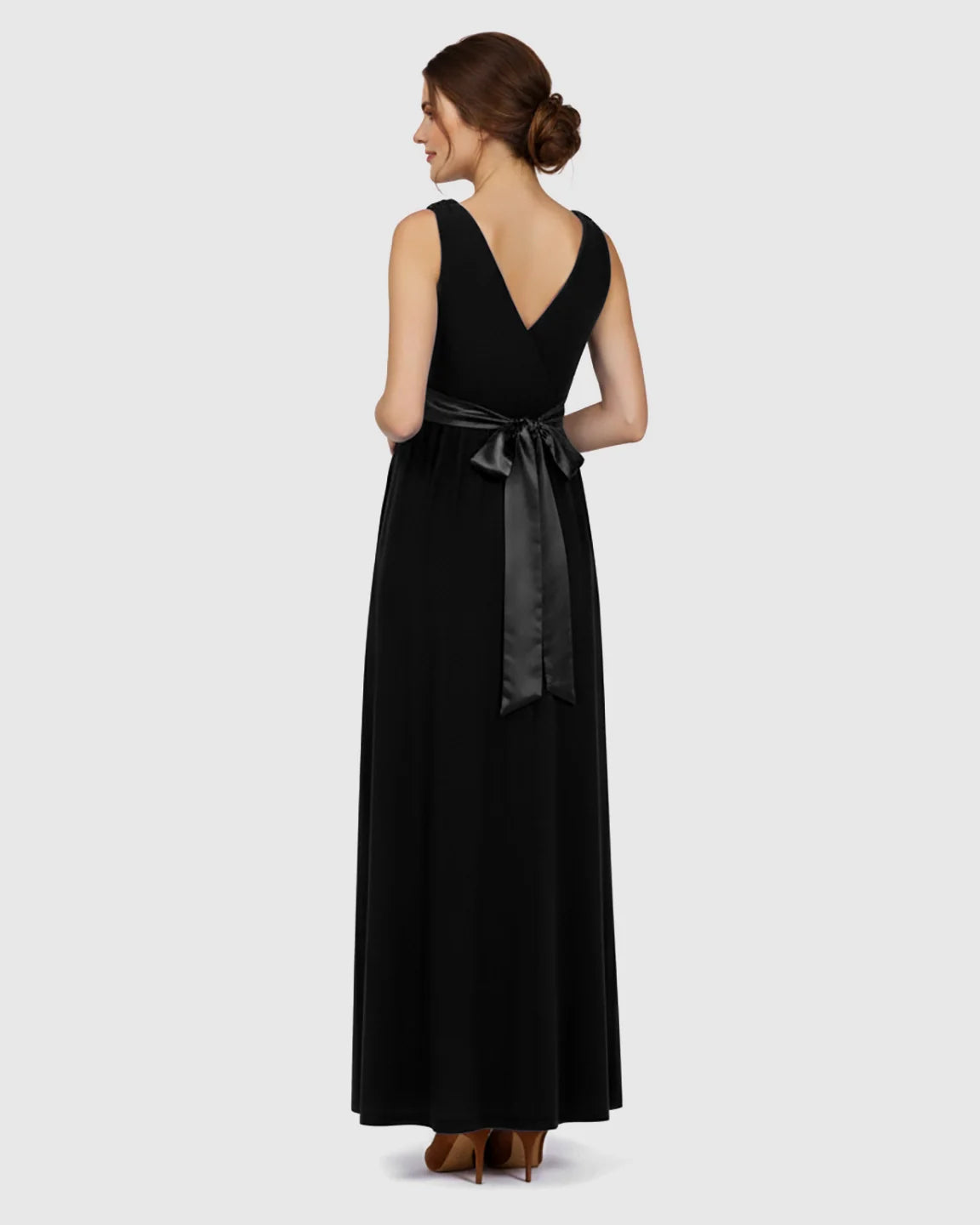 The Comfort Collection: Fitted-Waist V-Neck Maternity Dress
