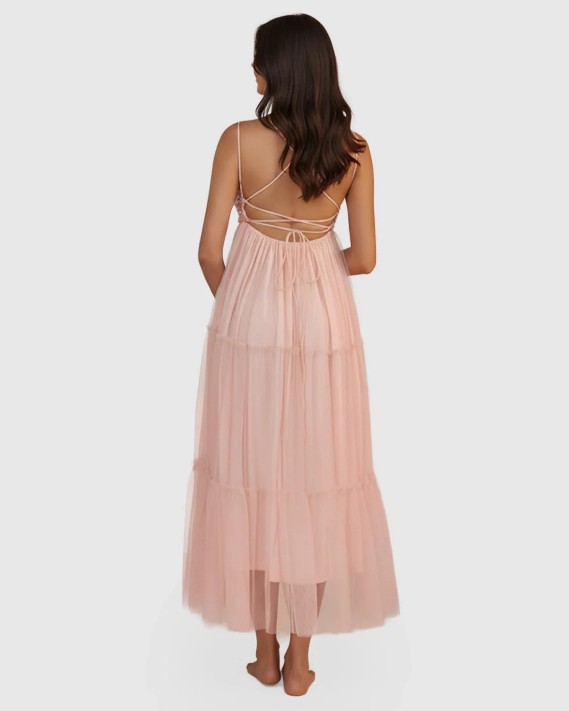 Bump Society – The Comfort Collection: Sequin Halter Mesh Maternity Gown