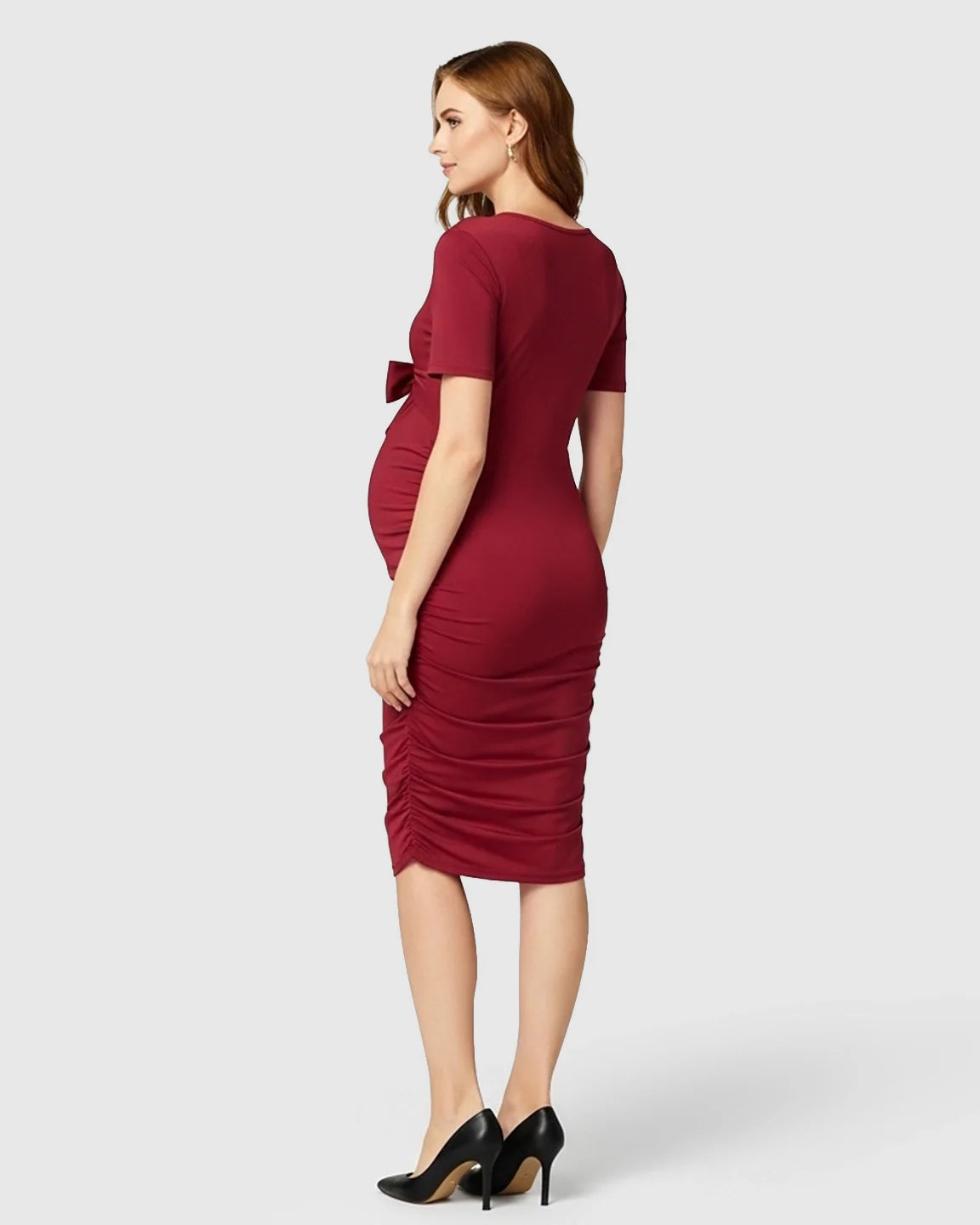 Bump Society – The Nursing Collection: Tie-Front Fitted Bodycon Maternity & Nursing Dress