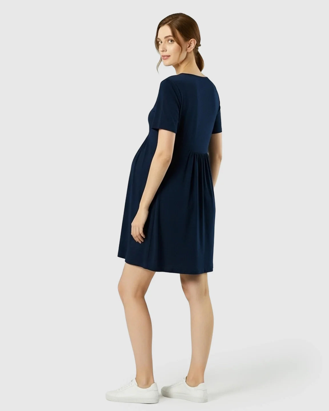 Bump Society – The Comfort Collection: Relaxed-Fit A-Line Maternity Mini Dress