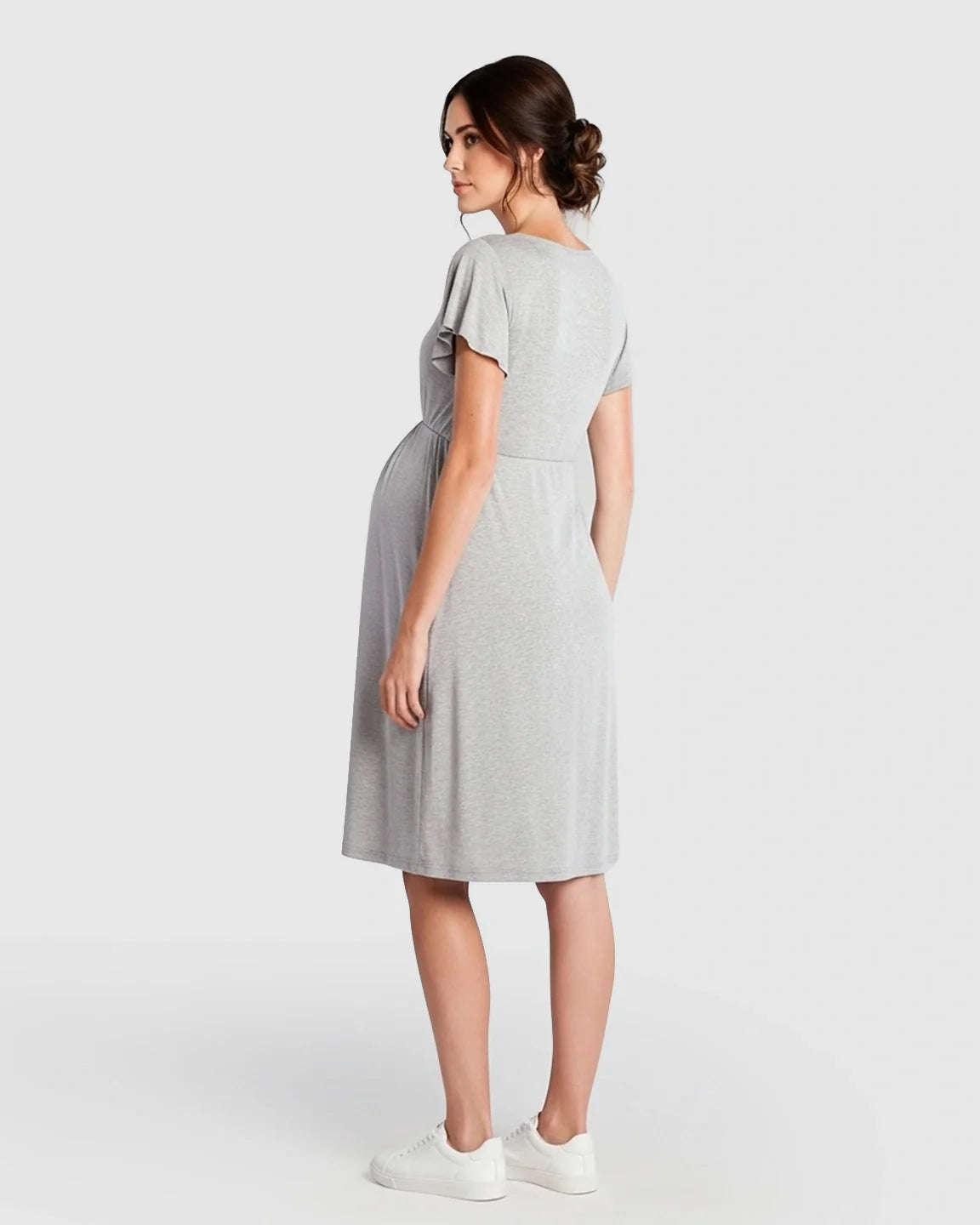 Bump Society – The Nursing Collection: Lace-Trim V-Neck Maternity & Nursing Nightdress