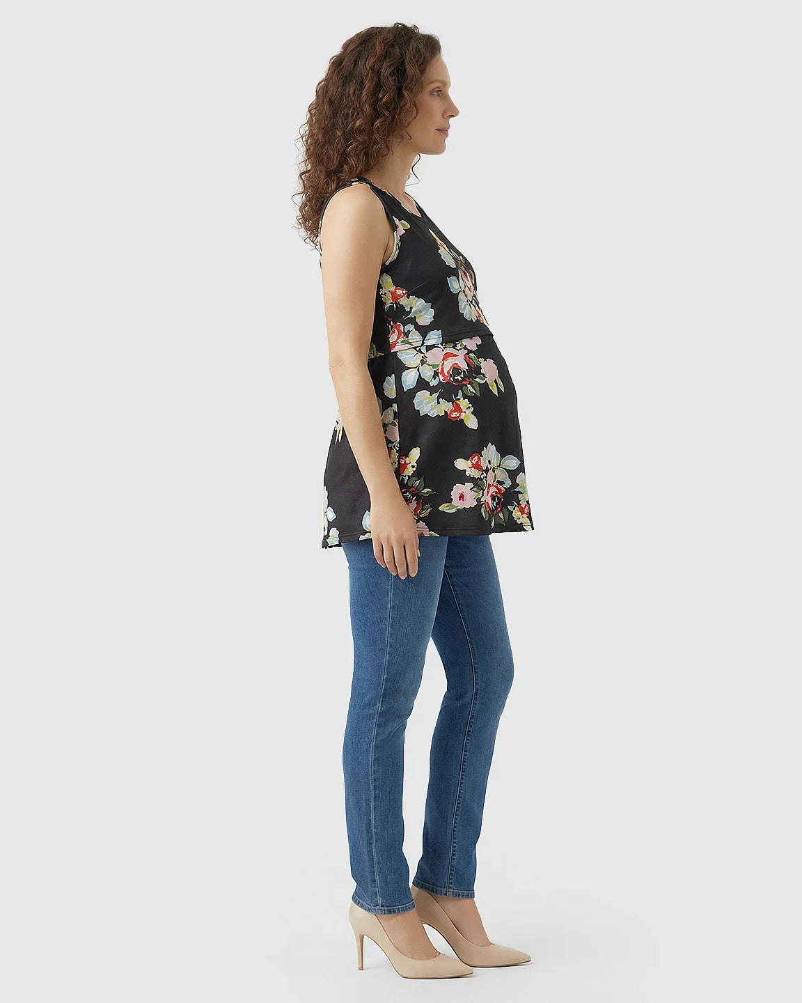 Bump Society – The Nursing Collection: Easy-Nursing Floral Maternity Top