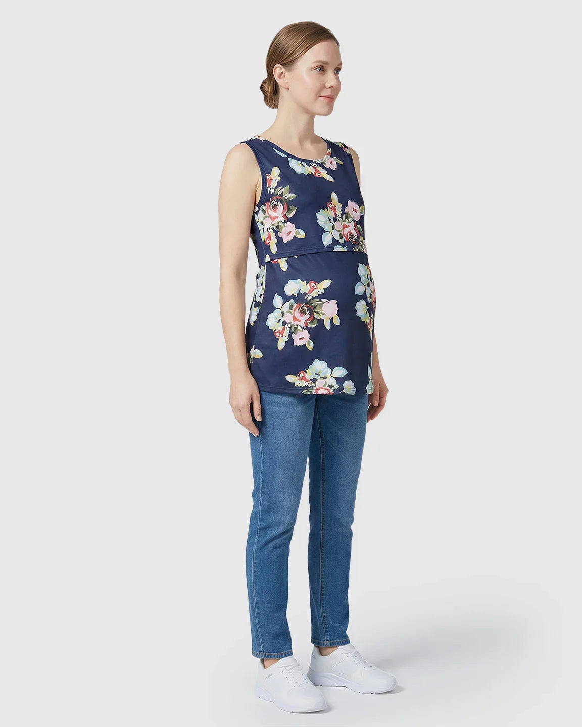 Bump Society – The Nursing Collection: Easy-Nursing Floral Maternity Top