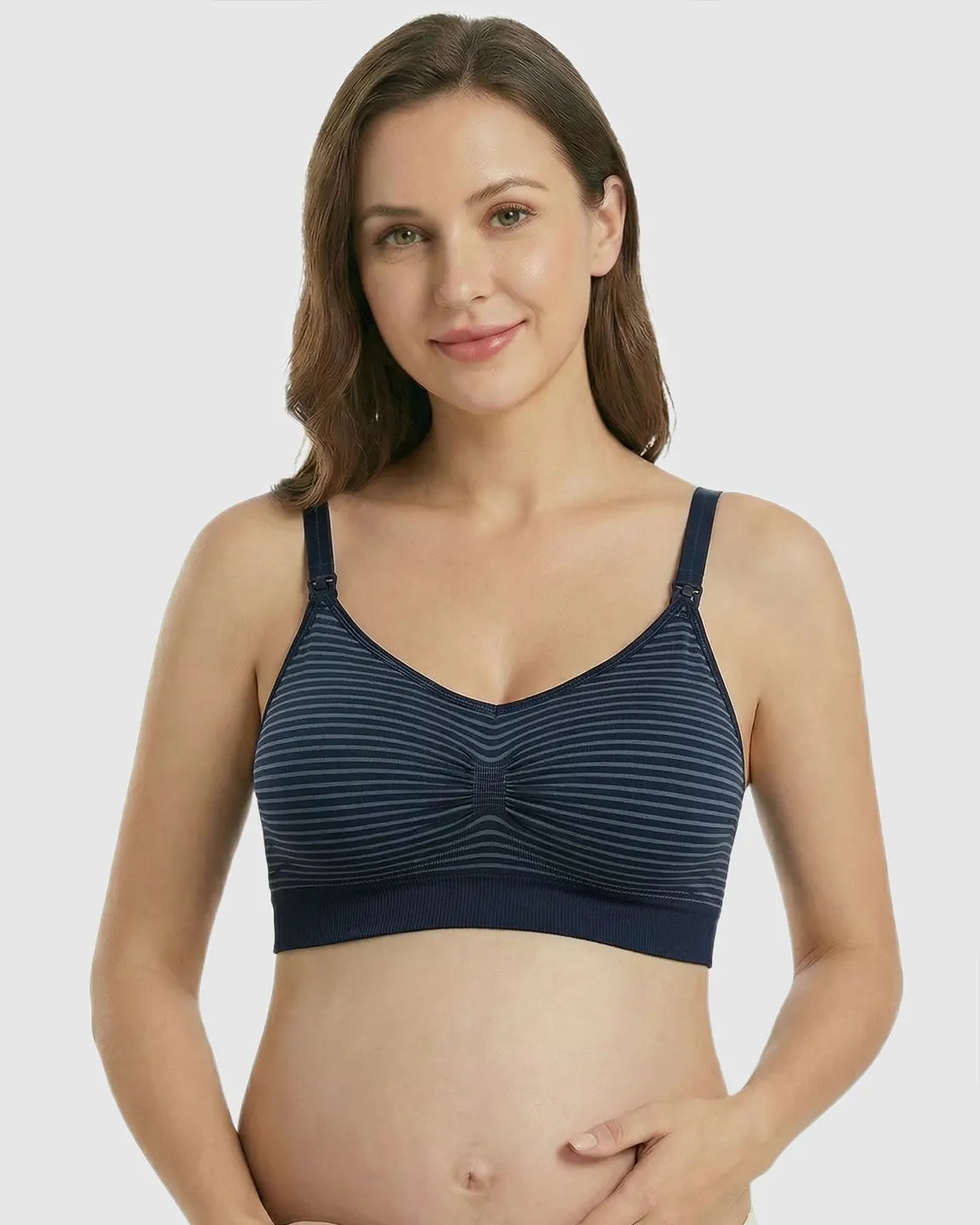 Bump Society – The Nursing Collection: Striped Seamless Maternity Nursing Bra