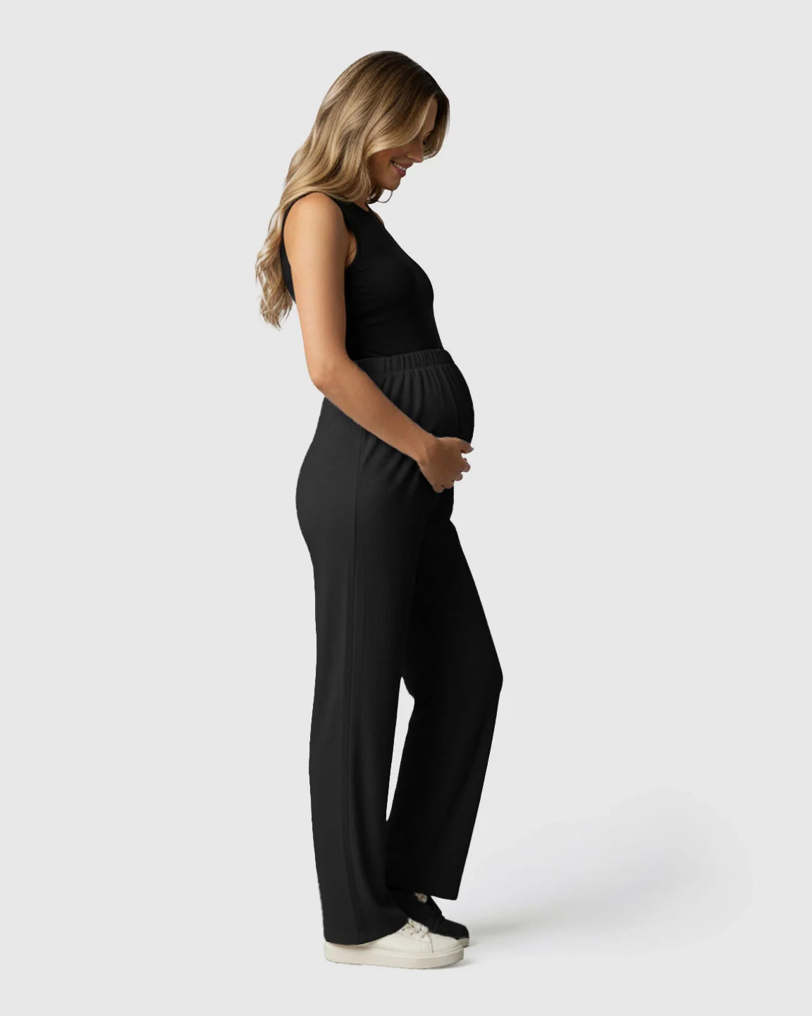 Bump Society – The Comfort Collection: Elastic Waist Wide Leg Maternity Pants