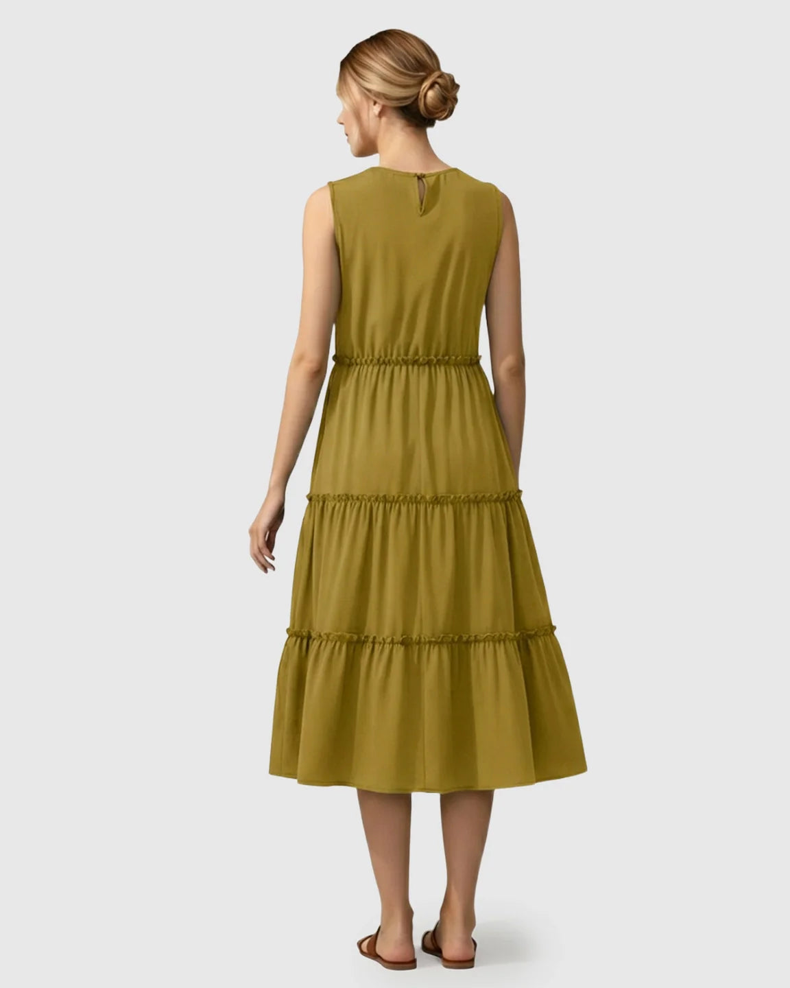 Bump Society – The Comfort Collection: Tiered Ruffle Skirt Casual Maternity Midi Dress
