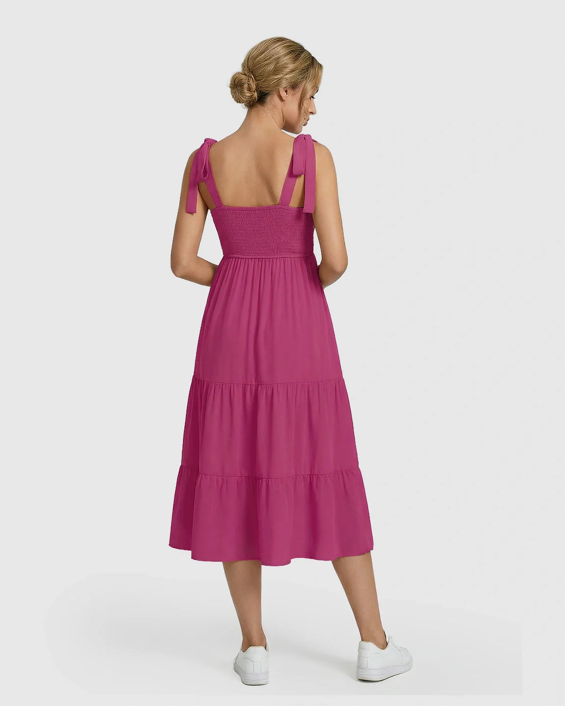 Bump Society – The Comfort Collection: Shoulder Tie-Strap A-line Maternity Midi Dress
