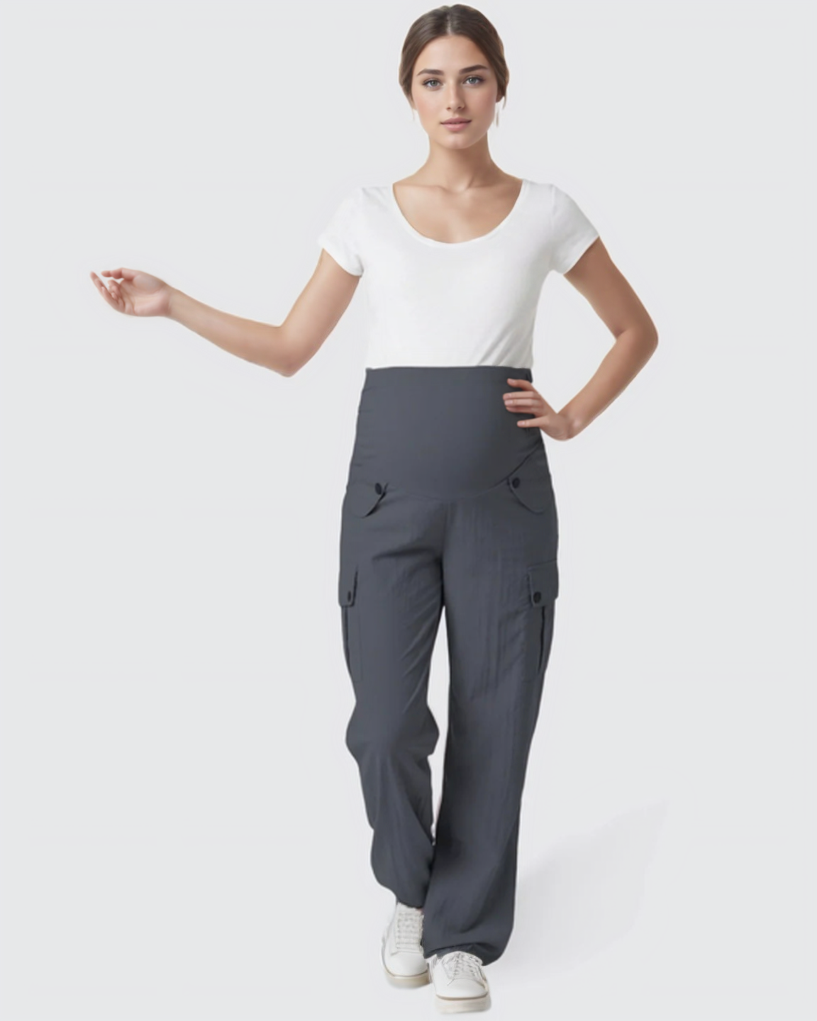 Bump Society – The Comfort Collection: Cooling Wide-Leg Cargo Maternity Pants