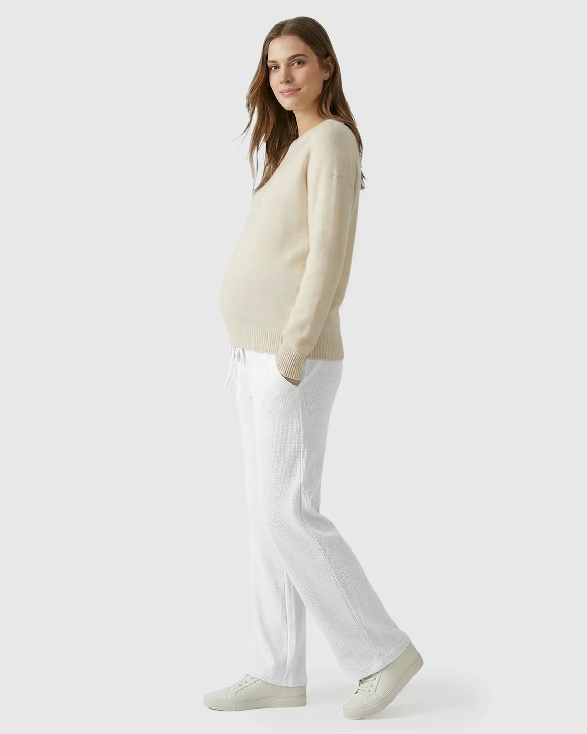 Bump Society – The Comfort Collection: Waffle Knit Wide-Leg Maternity Pants