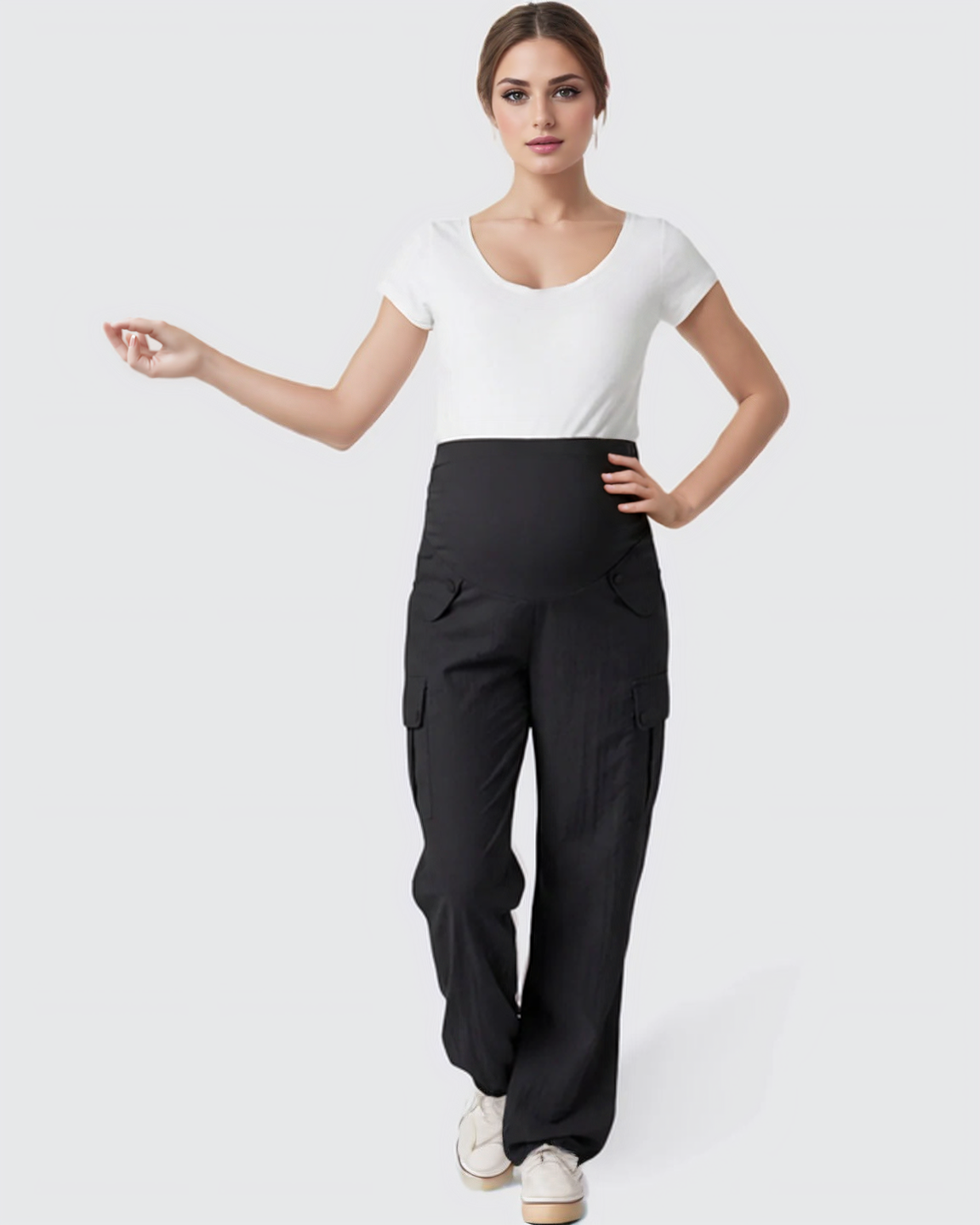 Bump Society – The Comfort Collection: Cooling Wide-Leg Cargo Maternity Pants