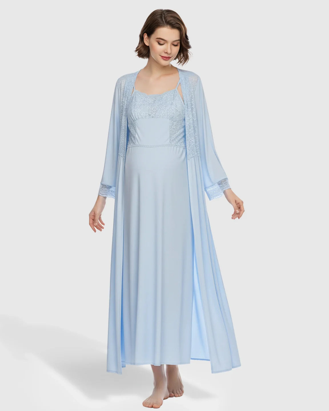 Bump Society – The Comfort Collection: Elegant Lace Loose Fit Maternity Loungewear Set