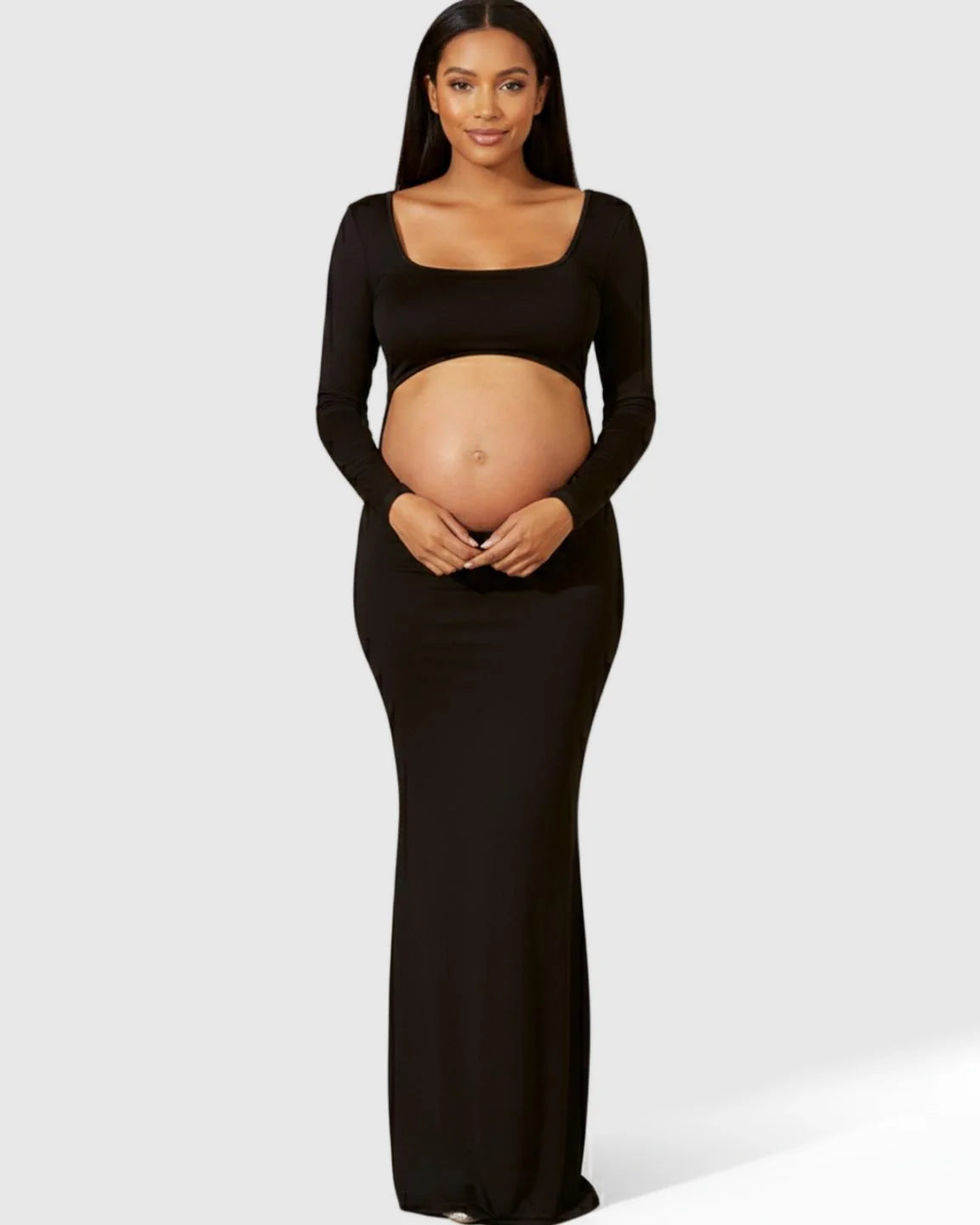 Bump Society – The Comfort Collection: Square Neck Cut Out Maternity Maxi Dress