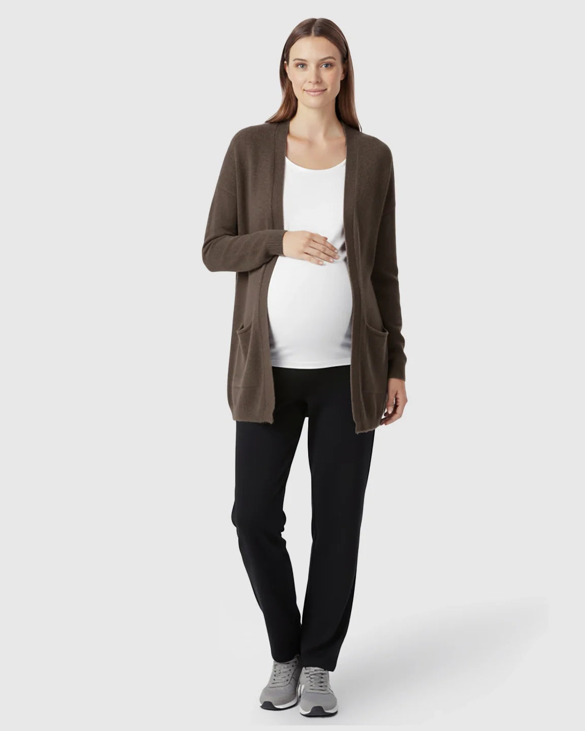 Bump Society – The Comfort Collection: Cozy Wool Blend Long Knit Maternity Cardigan