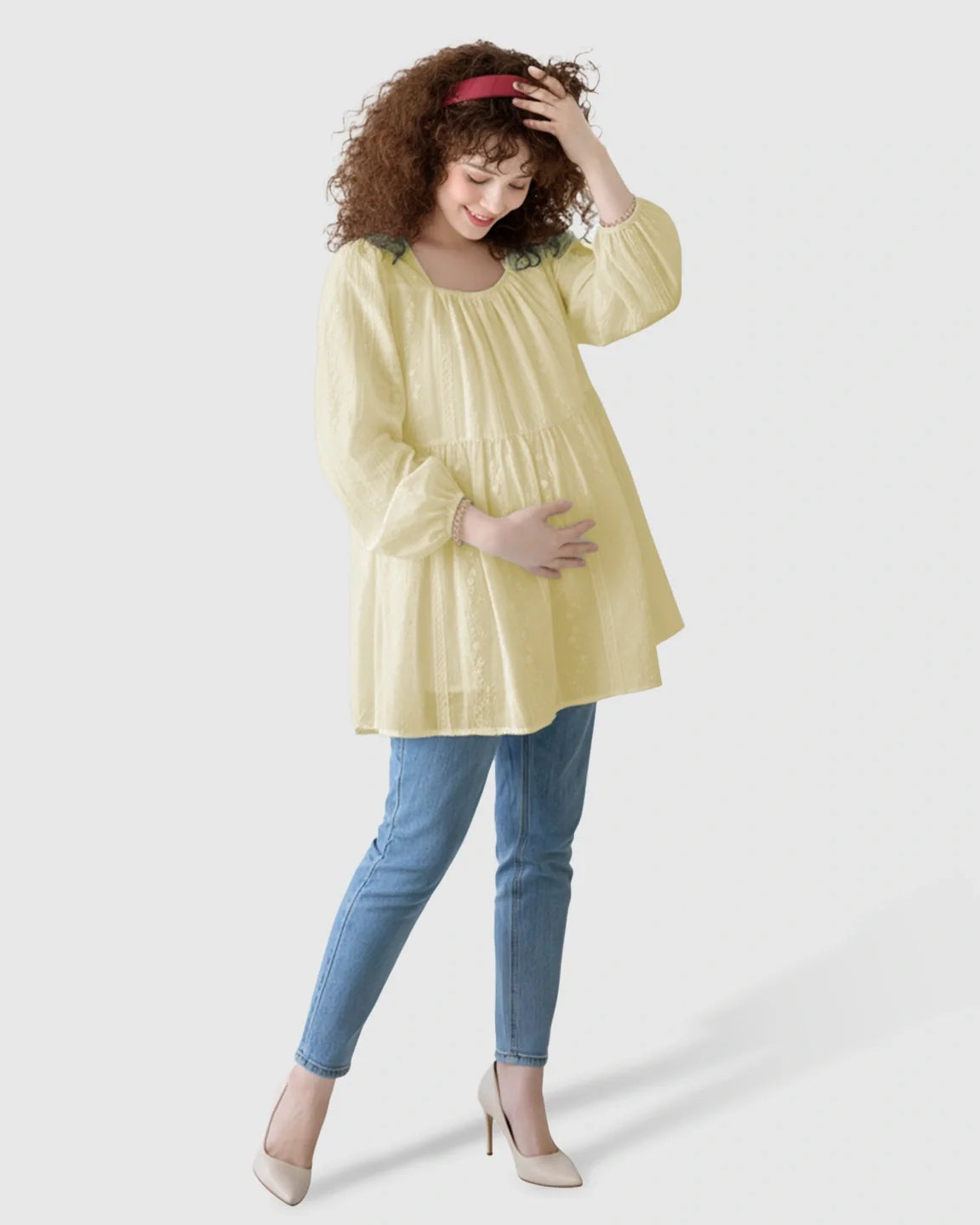 Bump Society – The Comfort Collection: Embroidered Texture Korean Style Maternity Tunic Top