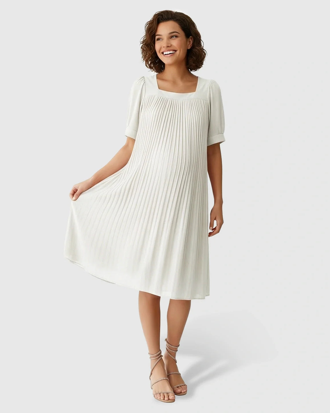 Bump Society – The Comfort Collection: Pleated Flowy Style Maternity Short Dress